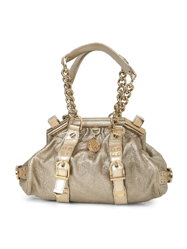 Gold Leather Madonna Satchel Small