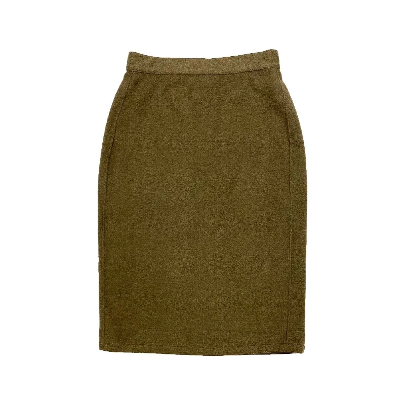 Gianni Versace Wool Cashmere Midi Skirt | Vintage High End Designer Green VTG