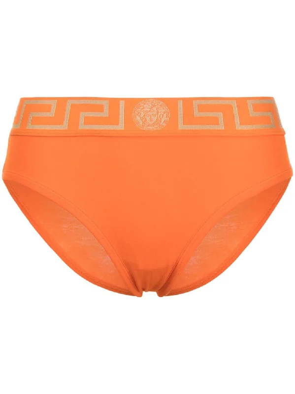 Versace Orange Greek Key Brief