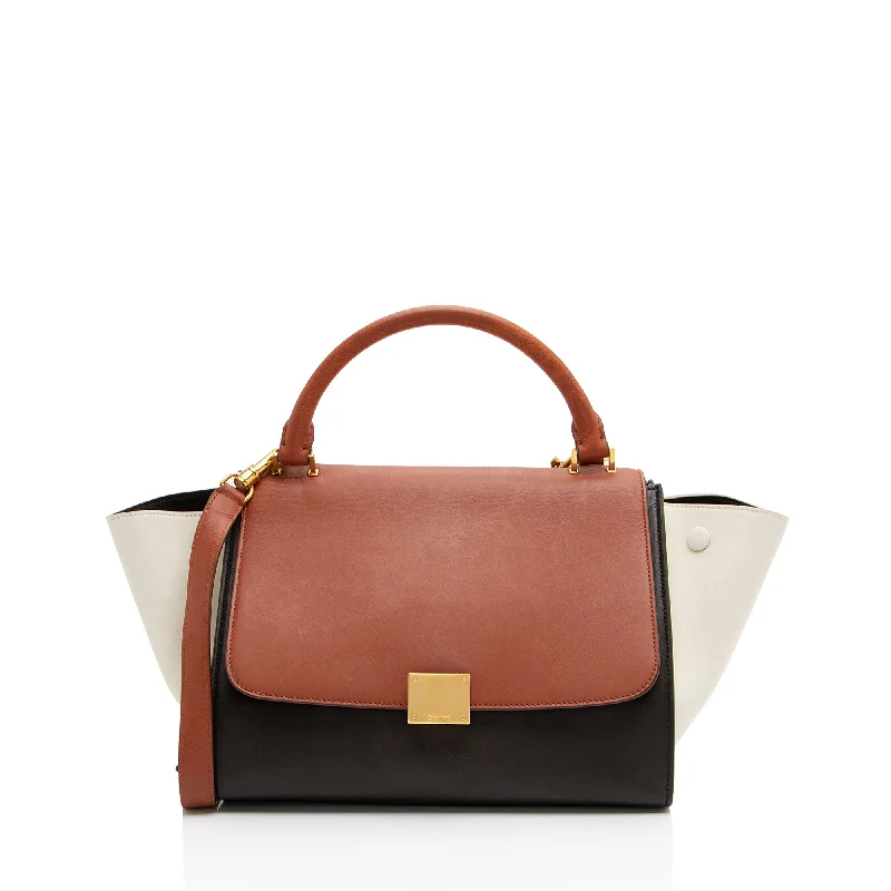 Celine Tricolor Calfskin Small Trapeze Bag (SHF-GdP0Xl)