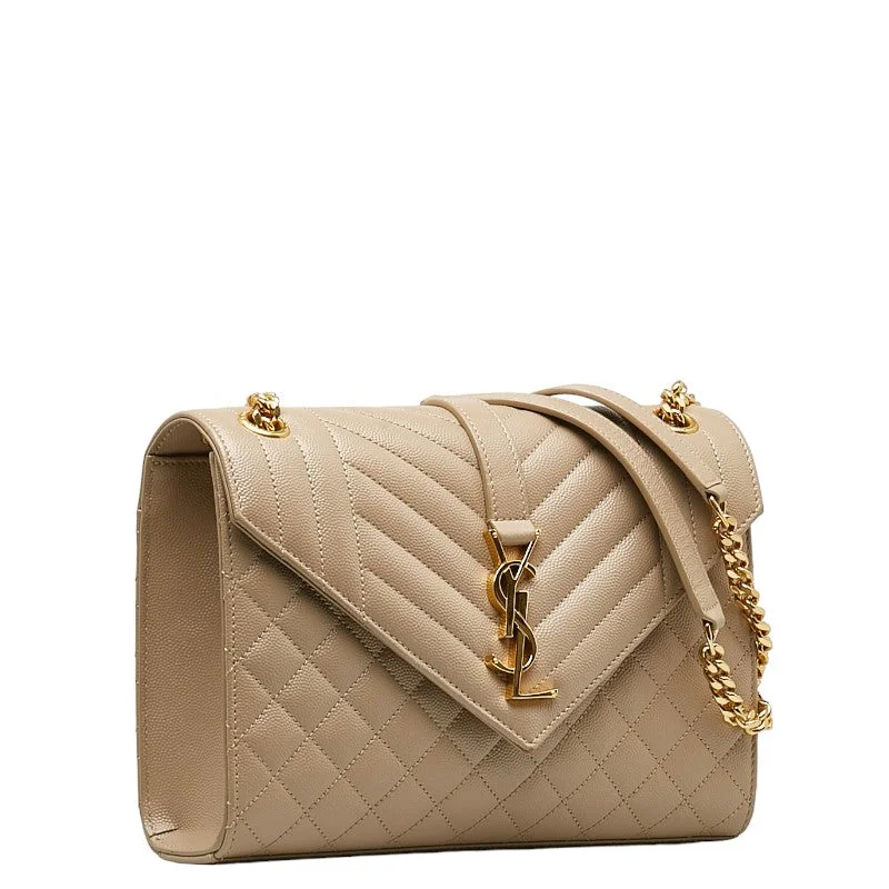 Saint Laurent Envelope Medium Chain  Shoulder Bag 600185 Beige Leather  Saint Laurent