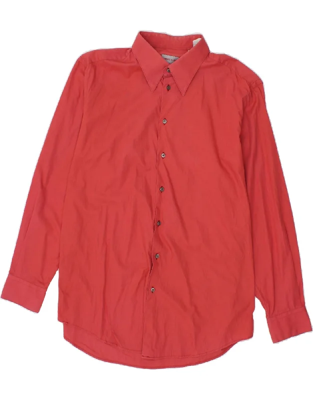 VERSACE Mens Classic Fit Shirt Size 43 17 XL Red Cotton