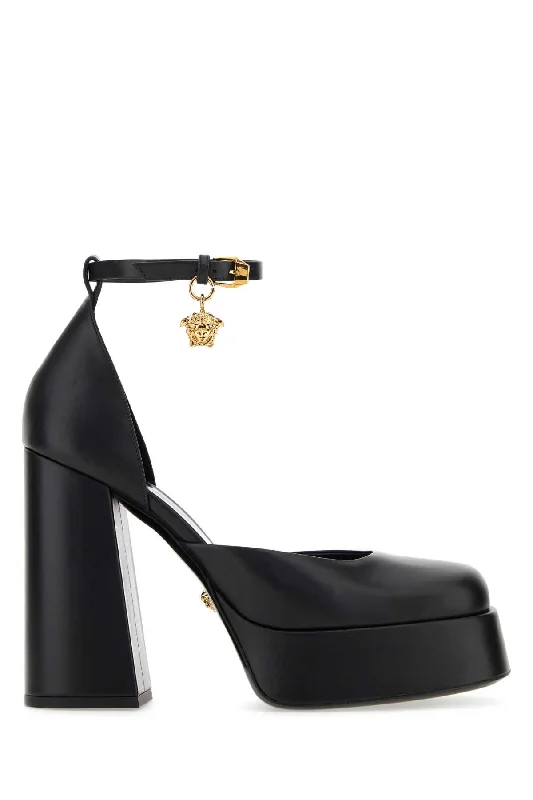 VERSACE Elevated Leather Medusa Aevitas Pumps with 12.5 cm Heel Height