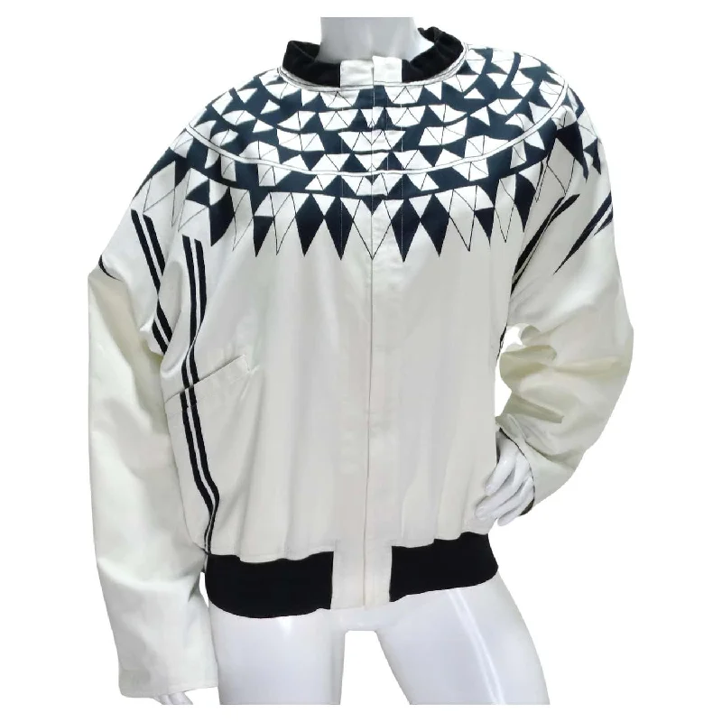 Gianni Versace 1980s Black & White Bomber Jacket