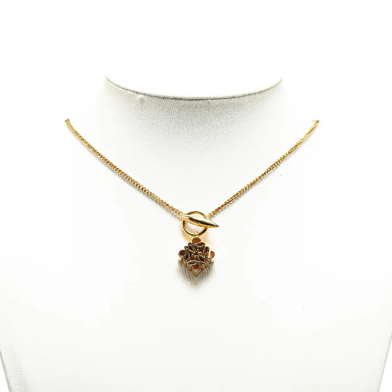 Gold LOEWE Gold Plated Anagram Pendant Necklace