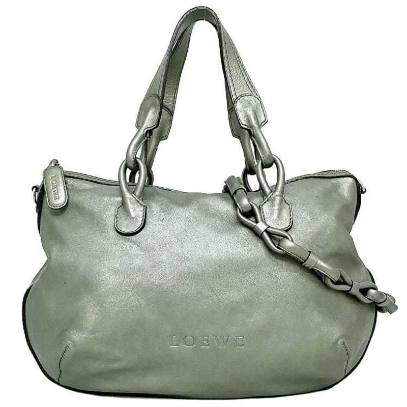 LOEWE 2way bag metallic green Fiesta 290805 leather handbag ladies