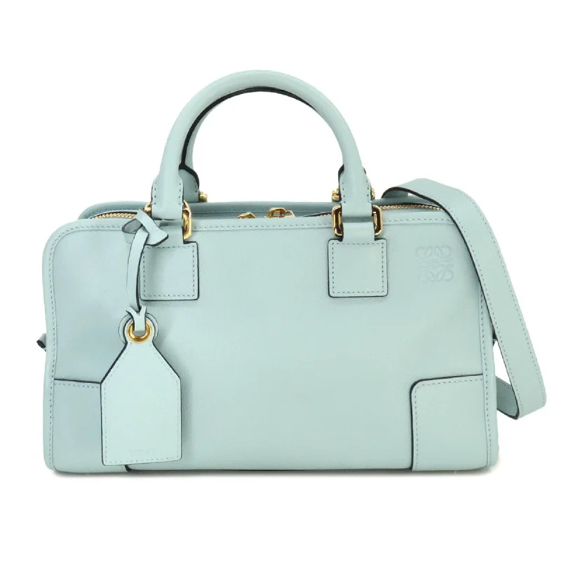 LOEWE Amazona 28 2way shoulder handbag leather light blue gold hardware