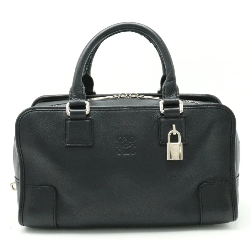 LOEWE Amazona 28 Anagram Handbag Boston Bag Leather Black