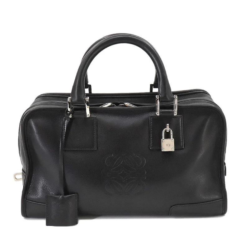 LOEWE Amazona 28 Handbag Leather Black Silver Hardware