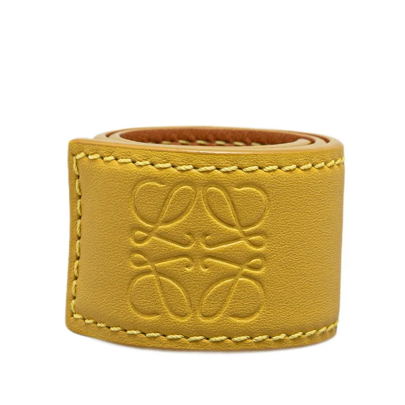 LOEWE Anagram Bracelet Yellow Leather Women's