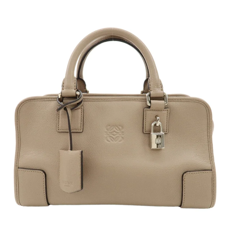 LOEWE Anagram Leather Amasona28 Hand Bag  Greige