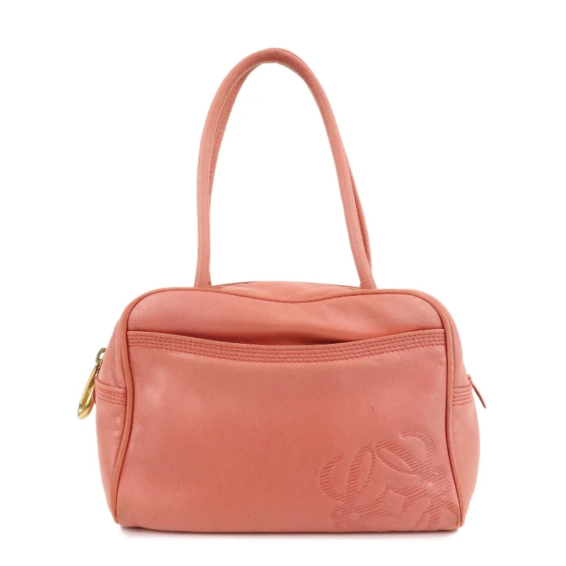 LOEWE Anagram Leather Mini Hand Bag Small Bag Pink Gold Hardware