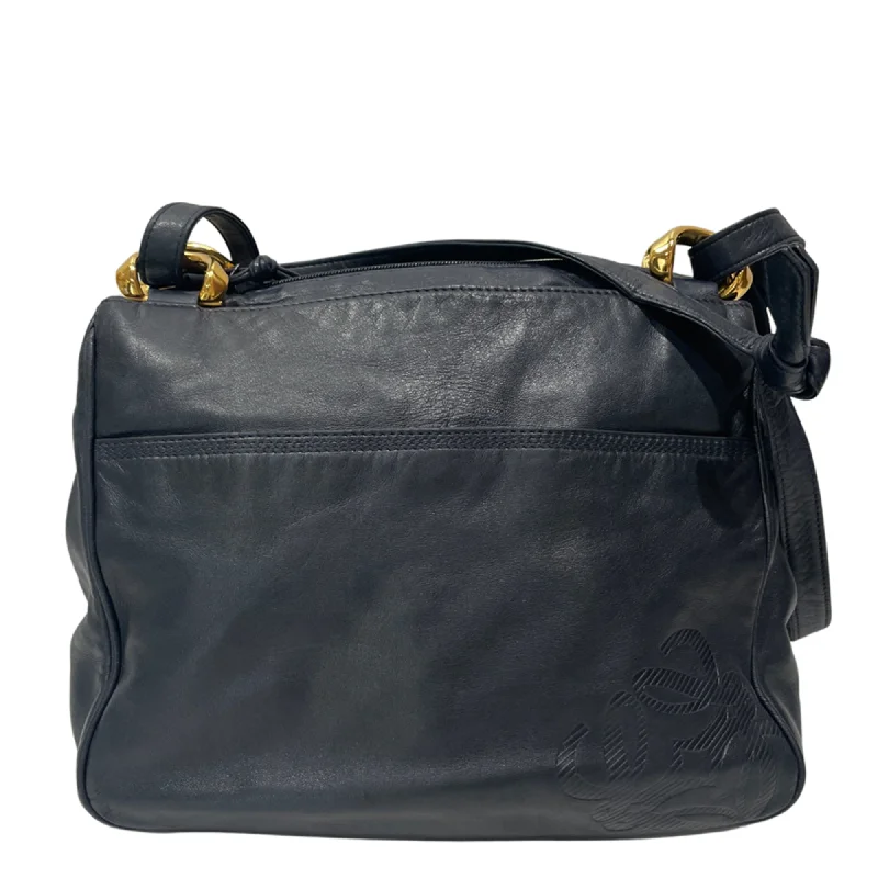 LOEWE Anagram Nappa Shoulder Bag Vintage Women's Navy 20485895