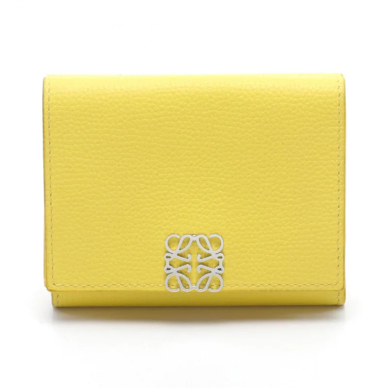 LOEWE Anagram Trifold Wallet Leather Women's Yellow C821TR2X02