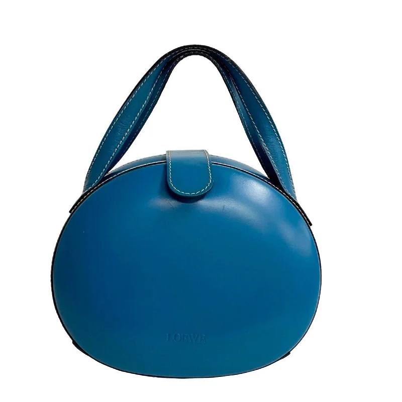 LOEWE Calf Leather Handbag Vanity Bag Turquoise Blue 33497