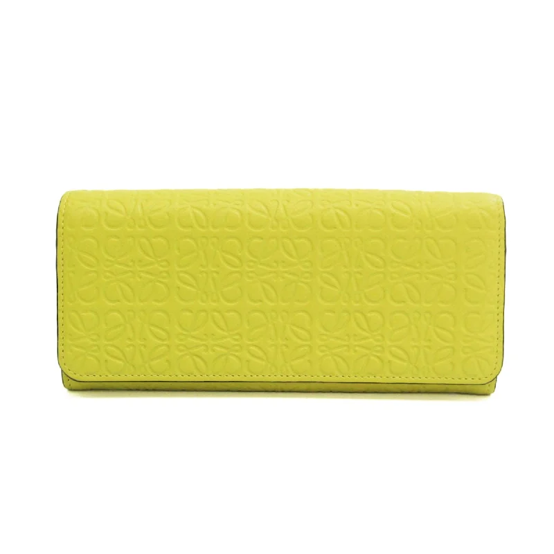 Loewe Continental 107.55 F11 Women's Leather Long Wallet (bi-fold) Yellow