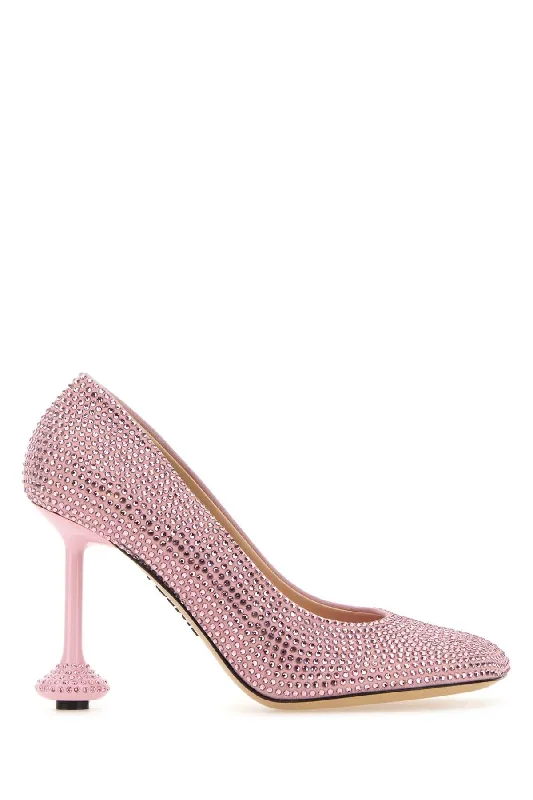 LOEWE Embellished Leather Mini Pumps with 9 cm Heel