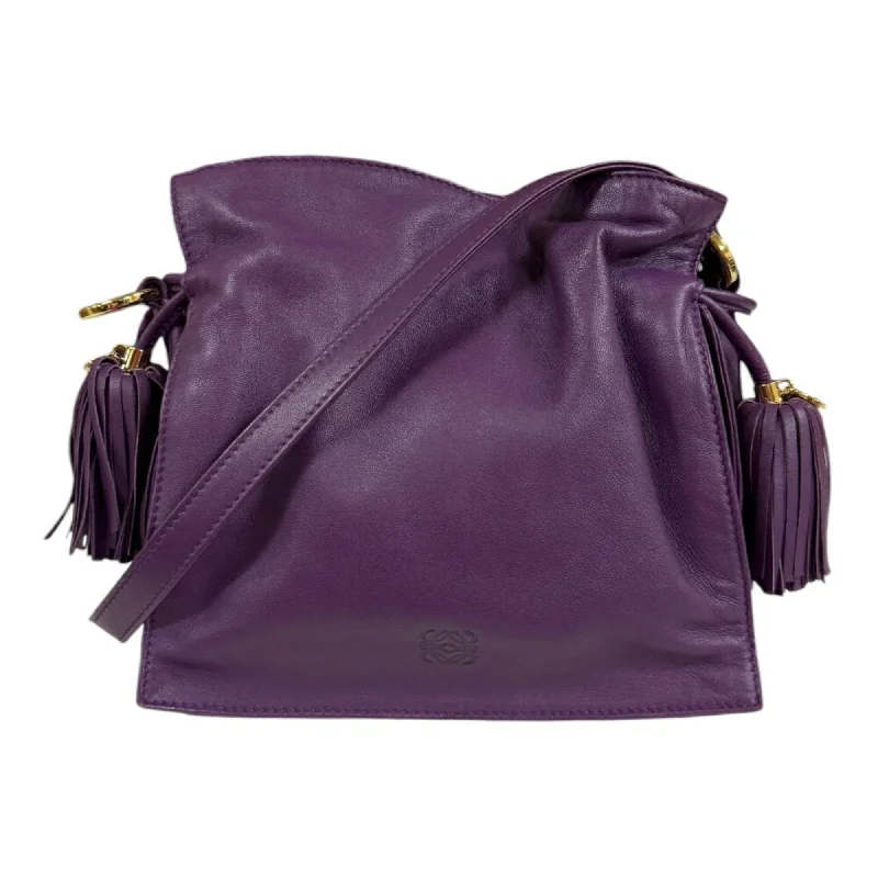 LOEWE Flamenco 22 Shoulder Bag Leather Purple Women's