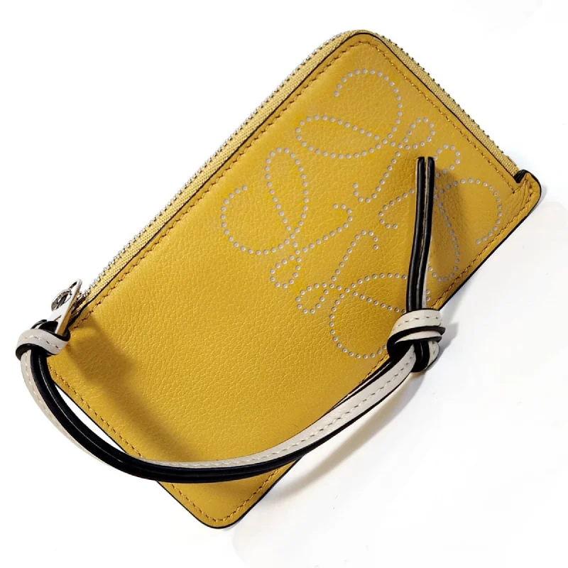 LOEWE Fragment Case - Mustard Leather Wallet/Coin Case, Coin Purse, Business Card Women's, Men's