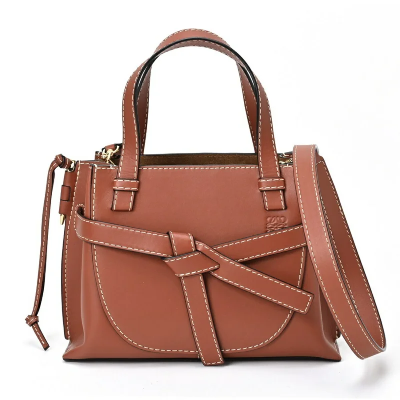 LOEWE Gate smooth leather brown handbag T-155816