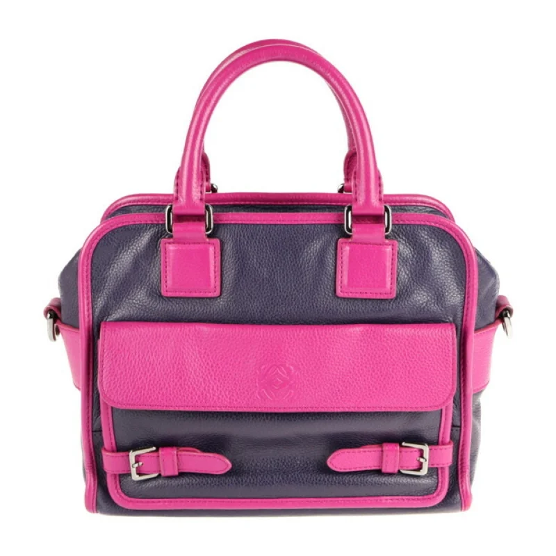 LOEWE Loewe Cruz handbag leather purple pink 2way bicolor