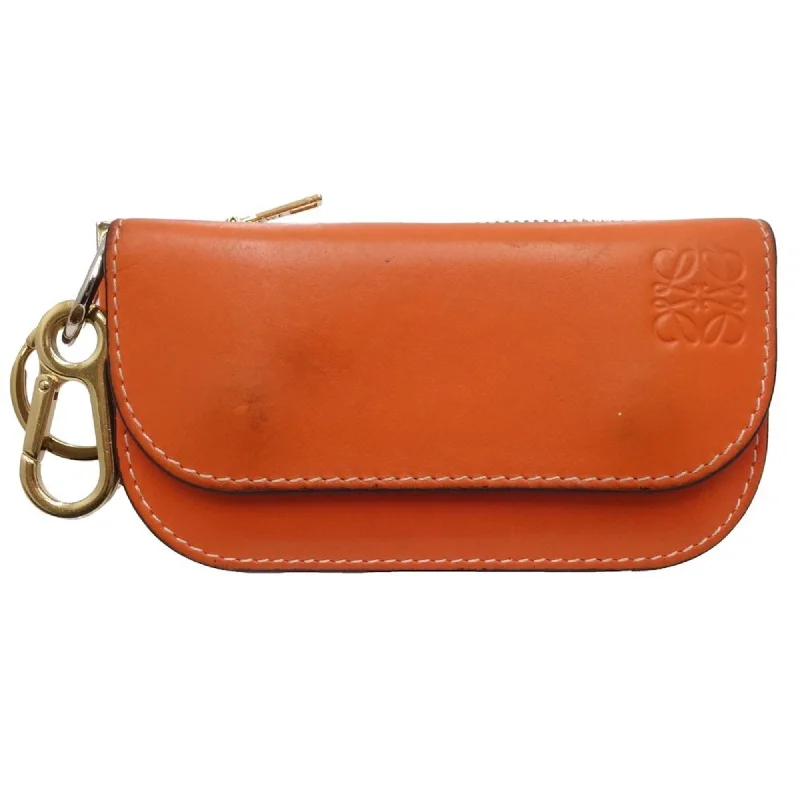 LOEWE Mini Wallet Gate Trifold Leather Orange 083126