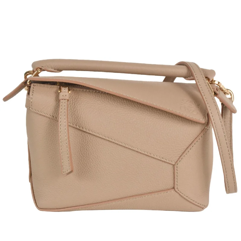 LOEWE Puzzle Bag Shoulder Grained Calf Leather A510P88X16 Sahara Beige Women's