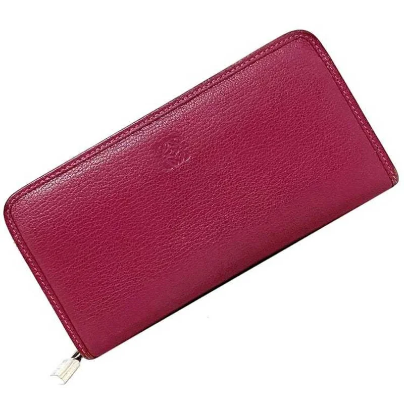 Loewe Round Long Wallet Shocking Pink Amazona Leather LOEWE Anagram Key