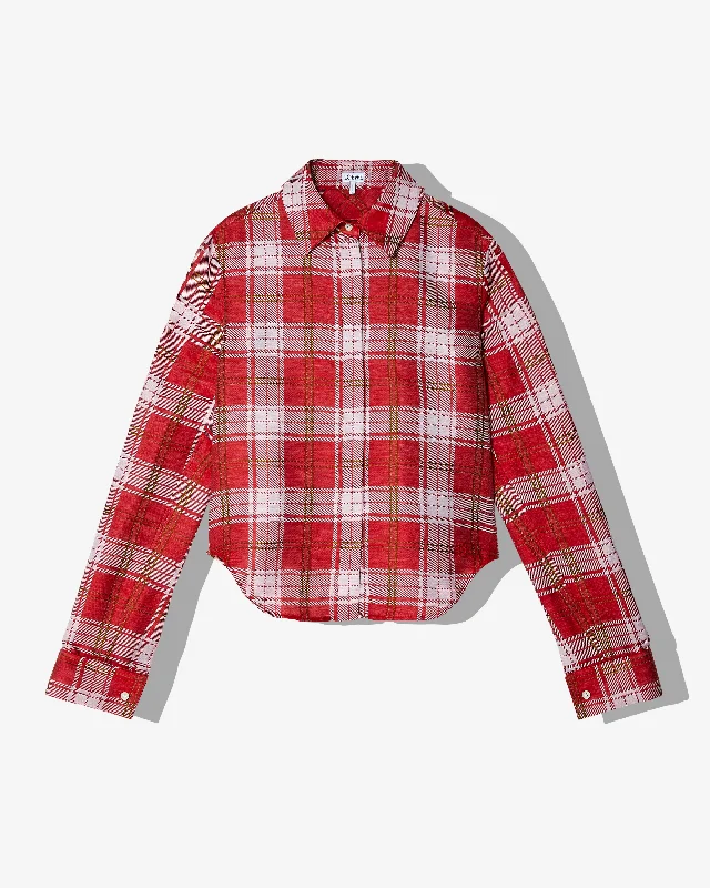 Loewe - Women's Plaid Shirt - (Red/White)