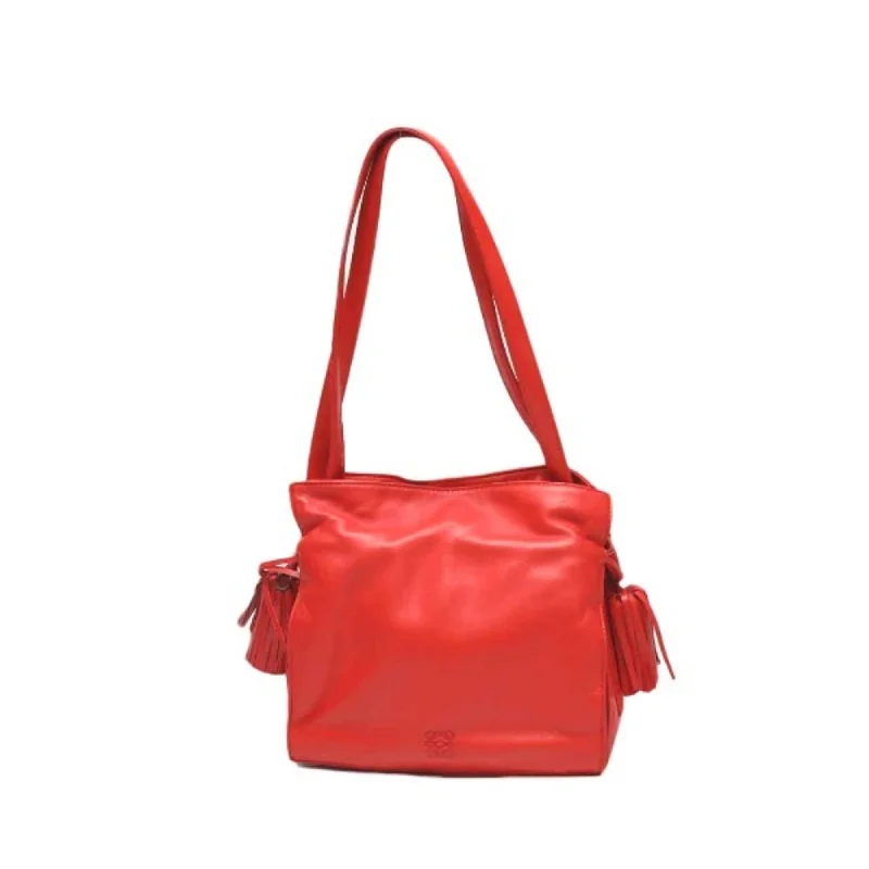 LOEWE Tassel Leather 2WAY 380 82 E17 Red Shoulder Bag