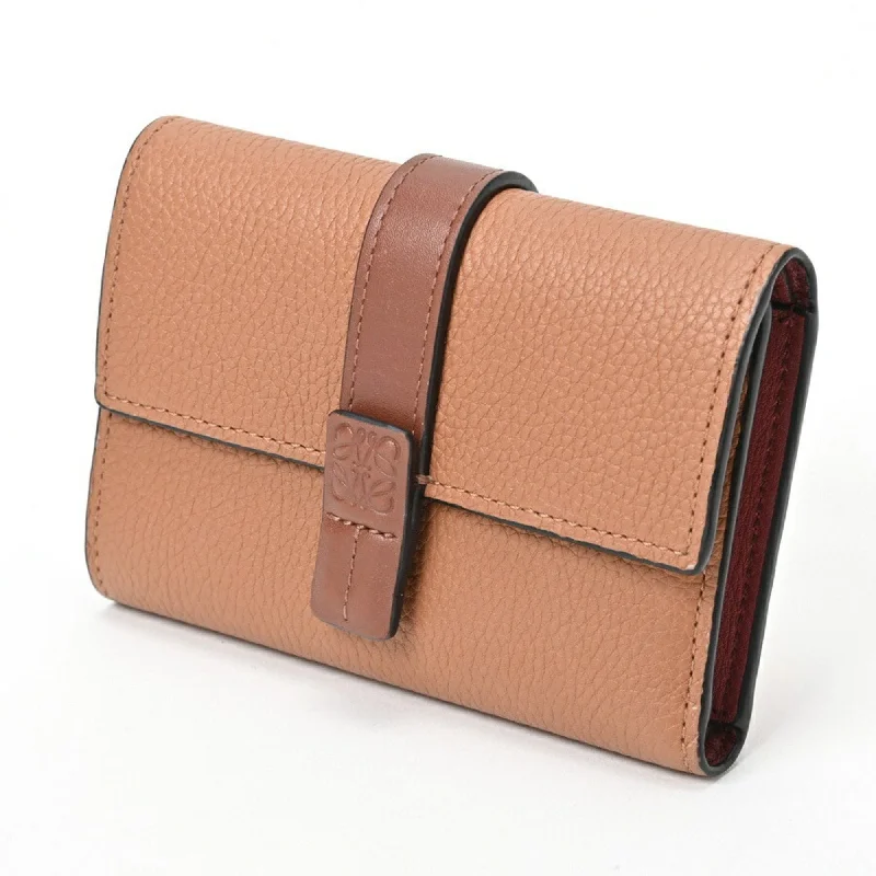 LOEWE Vertical Wallet Small C660S86X01 Soft Grain Calf Light Caramel Pecan E-155642