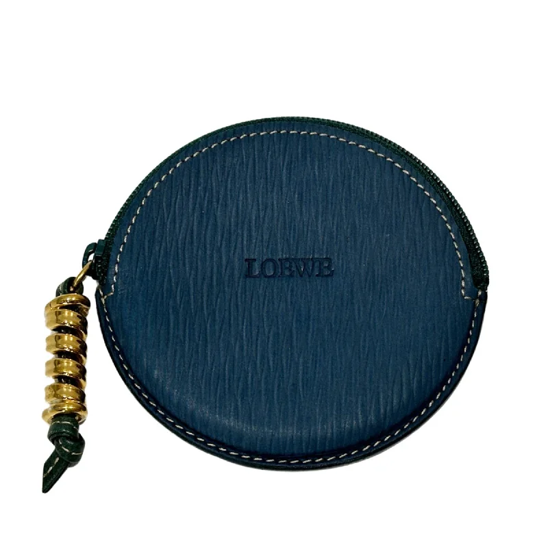 LOEWE Wallet/Coin Case Velazquez Logo Round Vintage Women's Blue x Green 20483505