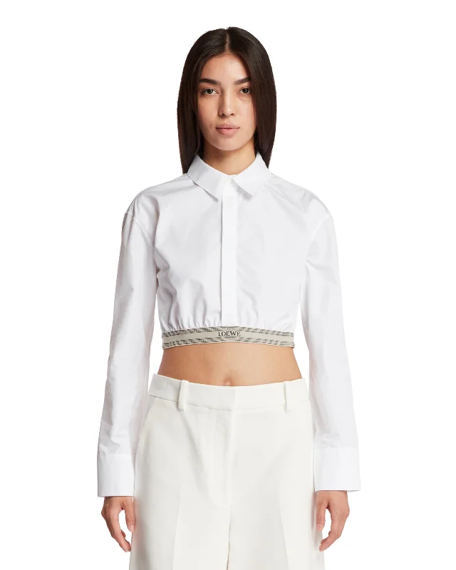 White Cropped Shirt