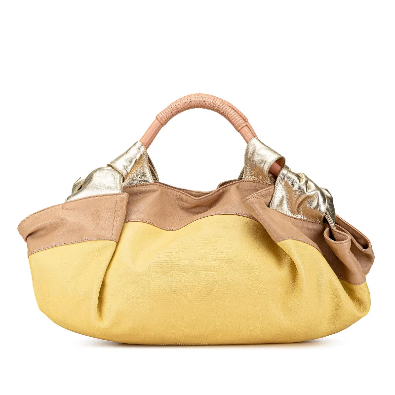 Yellow LOEWE Tricolor Nappa Aire Handbag